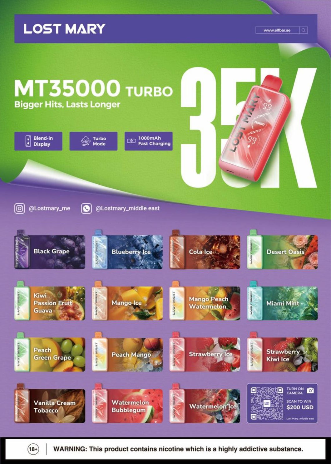 Lost Mary MT35000 Turbo Disposable Vape in Dubai UAE