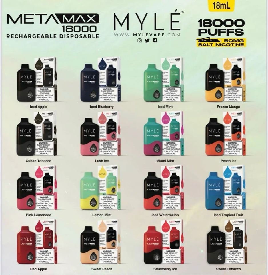 Myle Meta Max 18000 Puffs Disposable Vape in Dubai UAE