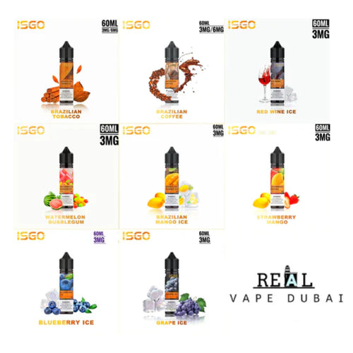 ISGO 60ML E-LIQUID 3mg & 6mg ALL FLAVORS